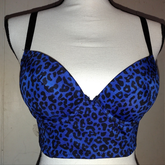 💙Blue & Black🖤Cheetah Bra Top - Picture 2 of 4